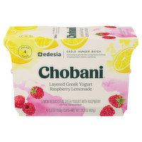 Chobani Yogurt, Raspberry Lemonade, Layered, Greek, Value Pack, 4 Each
