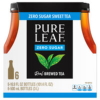 Pure Leaf Brewed Tea, Zero Sugar, Sweet Tea, 6 Each