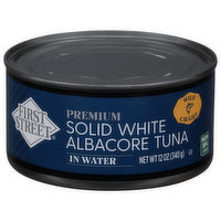 First Street Tuna, Solid White Albacore, Premium, in Water, 12 Ounce