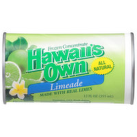 Hawaiis Own Frozen Concentrate, Limeade, 12 Ounce