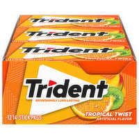Trident Gum, Sugar Free, Tropical Twist, 12 Each