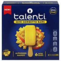 Talenti Sorbetto Bars, Alphonso Mango, Mini, 6 Each