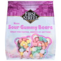 First Street Gummy Bears, Sour, Neon, 48 Ounce