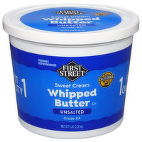 First Street Whipped Butter, Unsalted, Sweet Cream, 80 Ounce