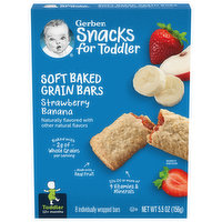 Gerber Grain Bars, Soft Baked, Strawberry Banana, Toddler (12+ Months), 8 Each