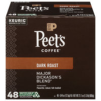 Peet's Coffee Coffee, Dark Roast, Major Dickason’s Blend, K-Cup Pods, 48 Each