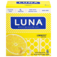 Luna Nutrition Bars, Whole, Lemonzest, 6 Each