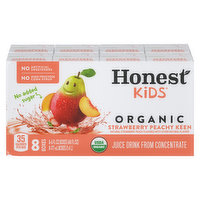 Honest Kids Juice Drink, Organic, Strawberry Peachy Keen, 8 Each