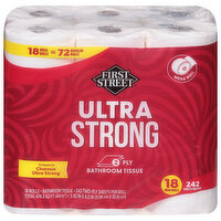 First Street Bathroom Tissue, Mega Roll, Ultra Strong, 2 Ply, 18 Each