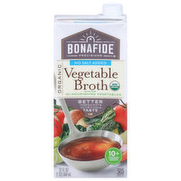 Bonafide Provisions Vegetable Broth, Organic, No Salt Added, 32 Fluid ounce