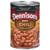 Dennison's Chili, Hot, Con Carne with Beans, 15 Ounce