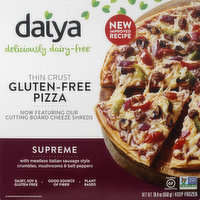 Daiya Pizza, Gluten-Free, Thin Crust, Supreme, 19.4 Ounce