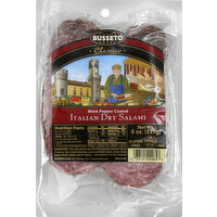 Busseto Salami, Italian Dry, Black Pepper Coated, 8 Ounce