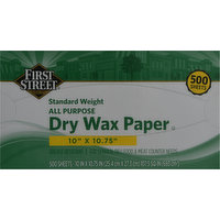 First Street Dry Wax Paper, All Purpose, Standard Weight, 500 Each