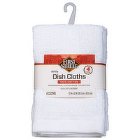 First Street Dish Cloths, White, 4 Each