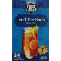 First Street Black Tea, Iced Tea Bags, 24 Each