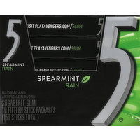 5 Gum, Sugarfree, Spearmint Rain, 10 Each