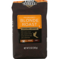 First Street Coffee, Ground, Light, Blonde Roast, 12 Ounce