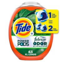 Tide Power Pods Laundry Detergent with Febreze, 63 Ct, Botanical Rain, 63 Each