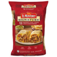 El Monterey Chimichangas, Shredded Steak, Cheese & Rice, 12 Each