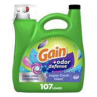 Gain + Odor Defense Liquid Laundry Detergent Super Fresh Blast, 154oz, 154 Fluid ounce