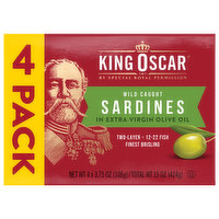 King Oscar Sardines, Wild Caught, 4 Pack, 4 Each