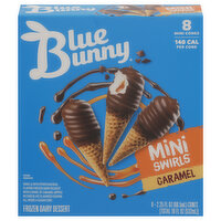 Blue Bunny Frozen Dairy Dessert, Caramel, Mini, 8 Each