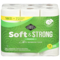 First Street Bathroom Tissue, Mega Rolls, Premium, 2 Ply, 18 Each