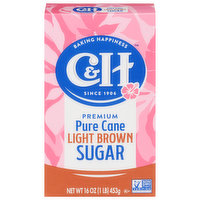 C&H Premium Pure Cane Light Brown Sugar, 16 Ounce