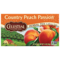 Celestial Seasonings Herbal Tea, Caffeine Free, Country Peach Passion, Tea Bags, 20 Each