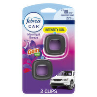 Febreze Car Air Freshener Vent Clip, Gain Moonlight Breeze, 2 Count, 2 Each