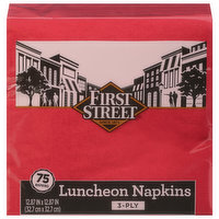 First Street Luncheon Napkins, Classic Red, 3-Ply, 75 Each