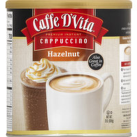 Caffe D'Vita Cappuccino, Instant, Premium, Hazelnut, 32 Ounce