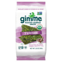 gimMe Seaweed Snacks, Roasted, Organic, Teriyaki, 0.35 Ounce