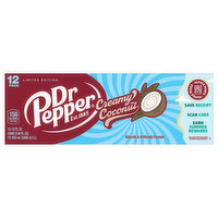 Dr Pepper Soda, Creamy Coconut, 12 Pack, 12 Each