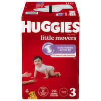 Huggies Little Movers Baby Diapers, Size 3 (16-28 lbs) - The Fresh Grocer