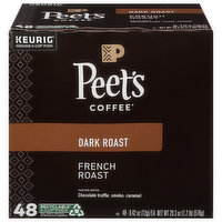 Peet's Coffee Coffee, Dark Roast, French Roast, K-Cup Pods, 48 Each