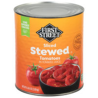 First Street Stewed Tomatoes, Sliced, 102 Ounce