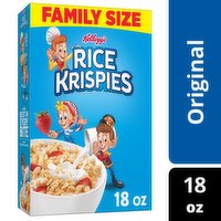 Rice Krispies Breakfast Cereal, Original, Family Size, 18 Ounce
