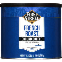 First Street Coffee, 100% Arabica, Ground, Dark, French Roast, 27.8 Ounce