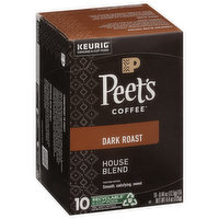 Peet's Coffee Coffee, Dark Roast, House Blend, K-Cup Pods, 10 Each
