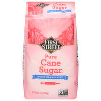 First Street Cane Sugar, Pure, White Granulated, 4 Pound