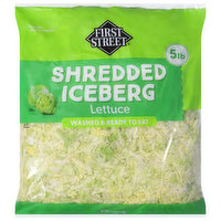 First Street Lettuce, Iceberg, Shredded, 5 Pound