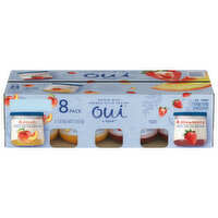 Oui Yogurt, French Style, Whole Milk, Strawberry, Peach, 8 Pack, 8 Each