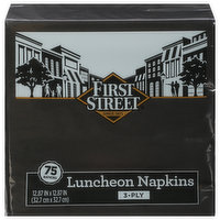 First Street Luncheon Napkins, Black Velvet, 3-Ply, 75 Each