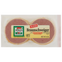 Jones Dairy Farm Liverwurst, Braunschweiger, Sliced, 8 Ounce