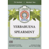 Tadin Herbal Tea, Spearmint, Herbal Tea Bags, 24 Each