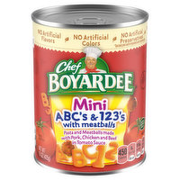 Chef Boyardee Pasta & Meatballs, ABC's & 123's, Mini, 15 Ounce