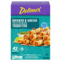 Delimex Taquitos, Chicken & Cheese, Flour Tortillas, Mexican Street Style, 42 Each