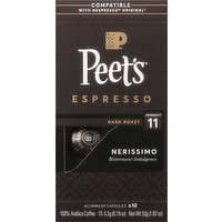 Peet's Espresso, Nerissimo, Dark Roast, Aluminum Capsules, 10 Each